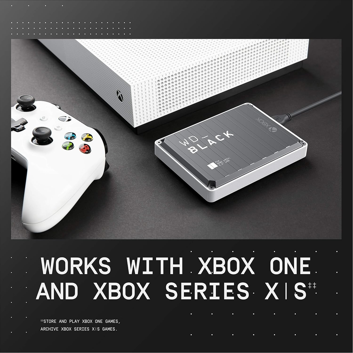 WD_BLACK 4TB P10 Game Drive for Xbox with 1-Month Xbox Game Pass - Portable External Hard Drive for Convenient Access to Your Xbox Game Library - WDBA5G0040BBK-WESN